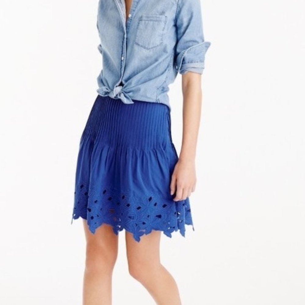 J.Crew Eyelet Embroidery Floral Mini Skirt